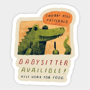 croc baby sitter Sticker